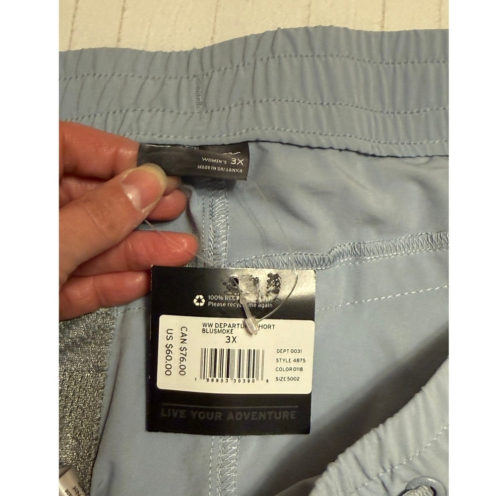Eddie Bauer Departure Shorts Blue Smoke Womens 3X Plus Size Hiking Travel 4875 - Picture 3 of 7
